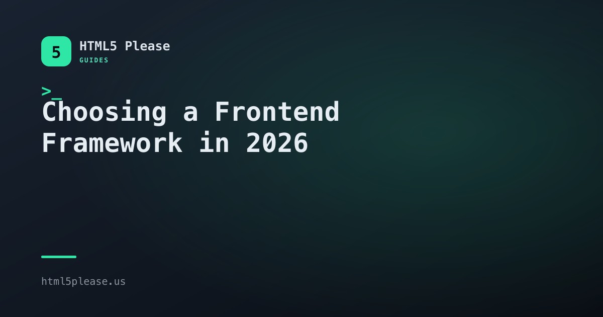 Choosing a Frontend Framework in 2026: React and the Alternatives